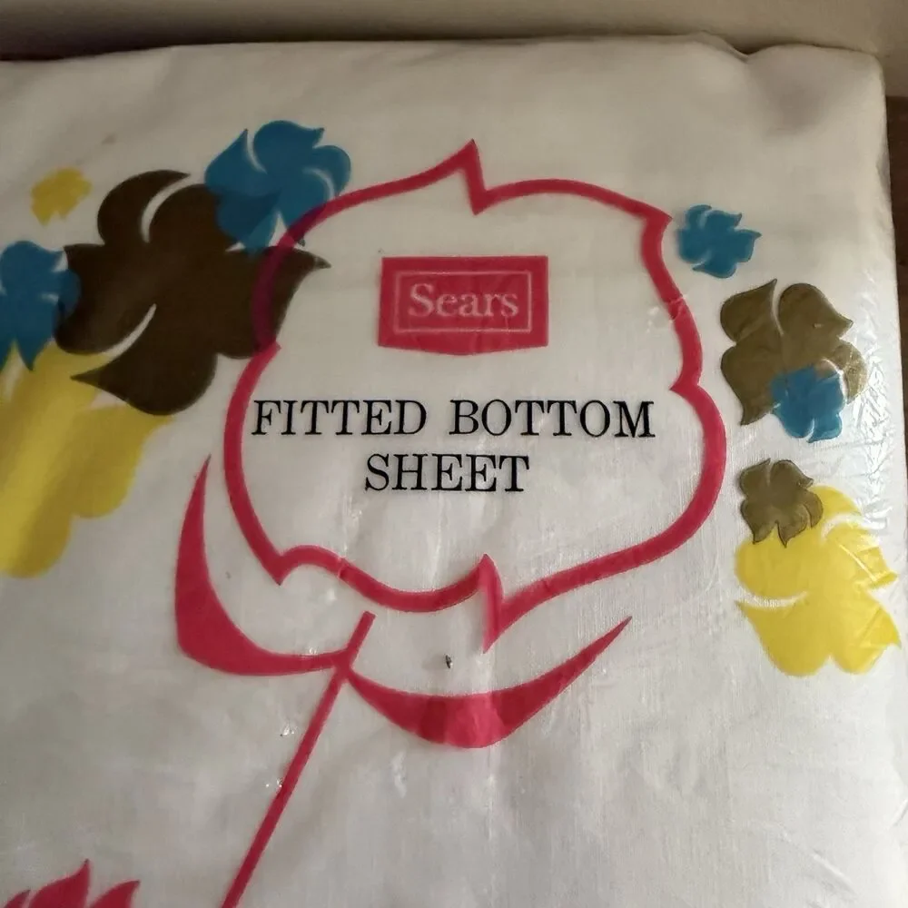 VTG Sears Fitted Full Bottom Sheet No-iron Prema Prest Muslin New Old Stock